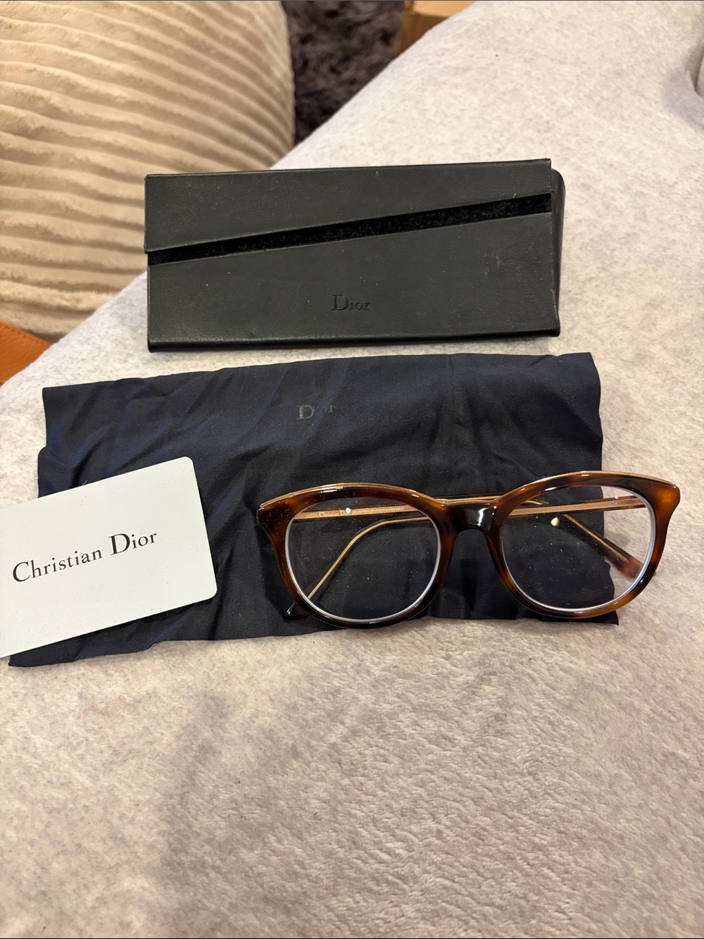 Christian Dior Tortoiseshell Acetate Glasses - Brown